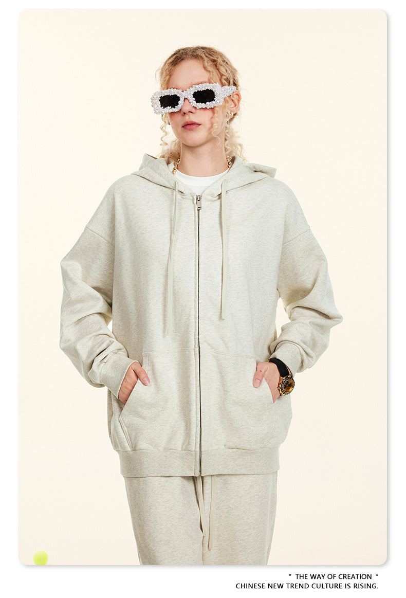 Oversize Heavyweight Pullover Hoodie & Zipper Hoodie & Sweatshirt & Pants Setup WN9930