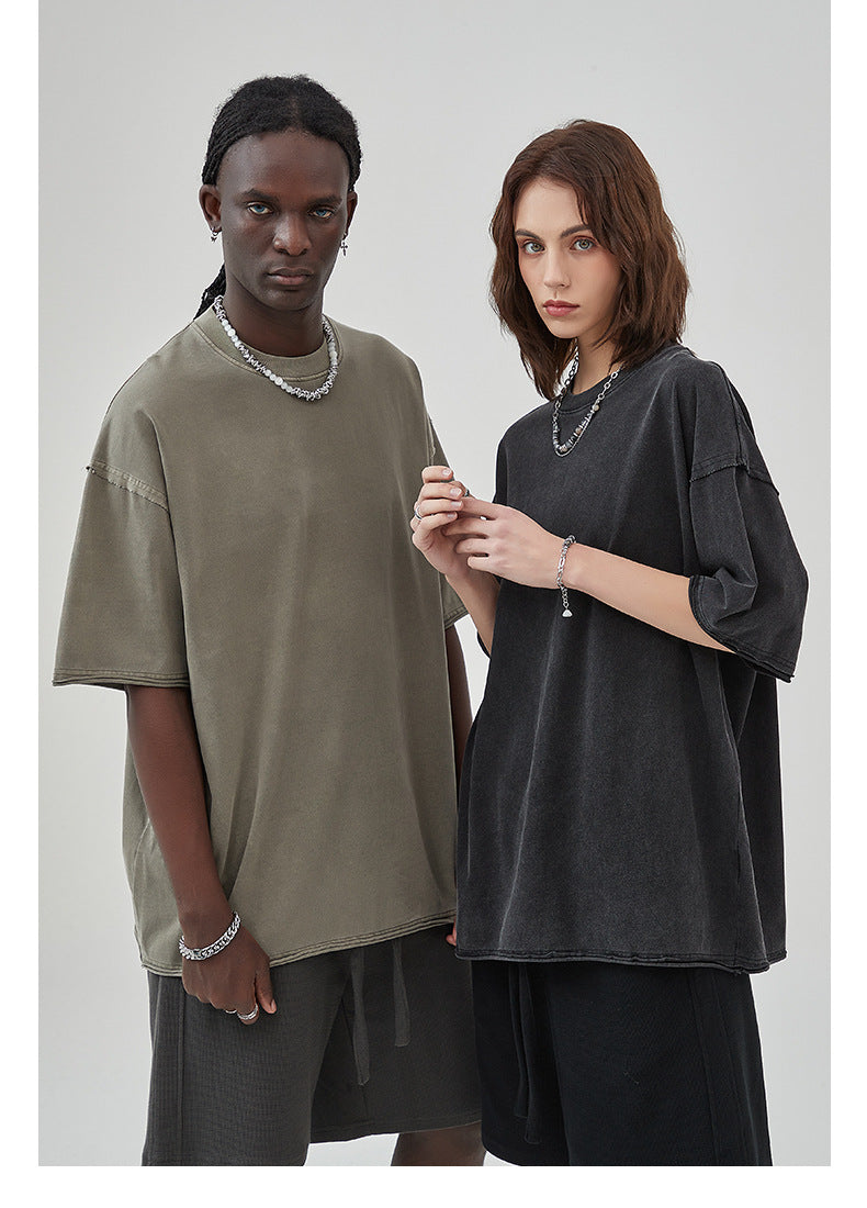 Oversize Washed Short-sleeve T-shirt WN6626