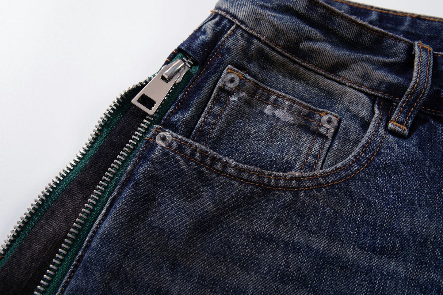 Panel Wash Wide Leg Denim Jeans WN23107