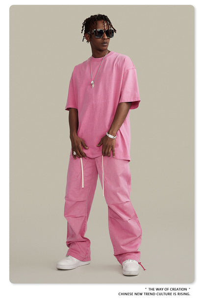 Washed Oversize Short-sleeve T-shirt WN6457