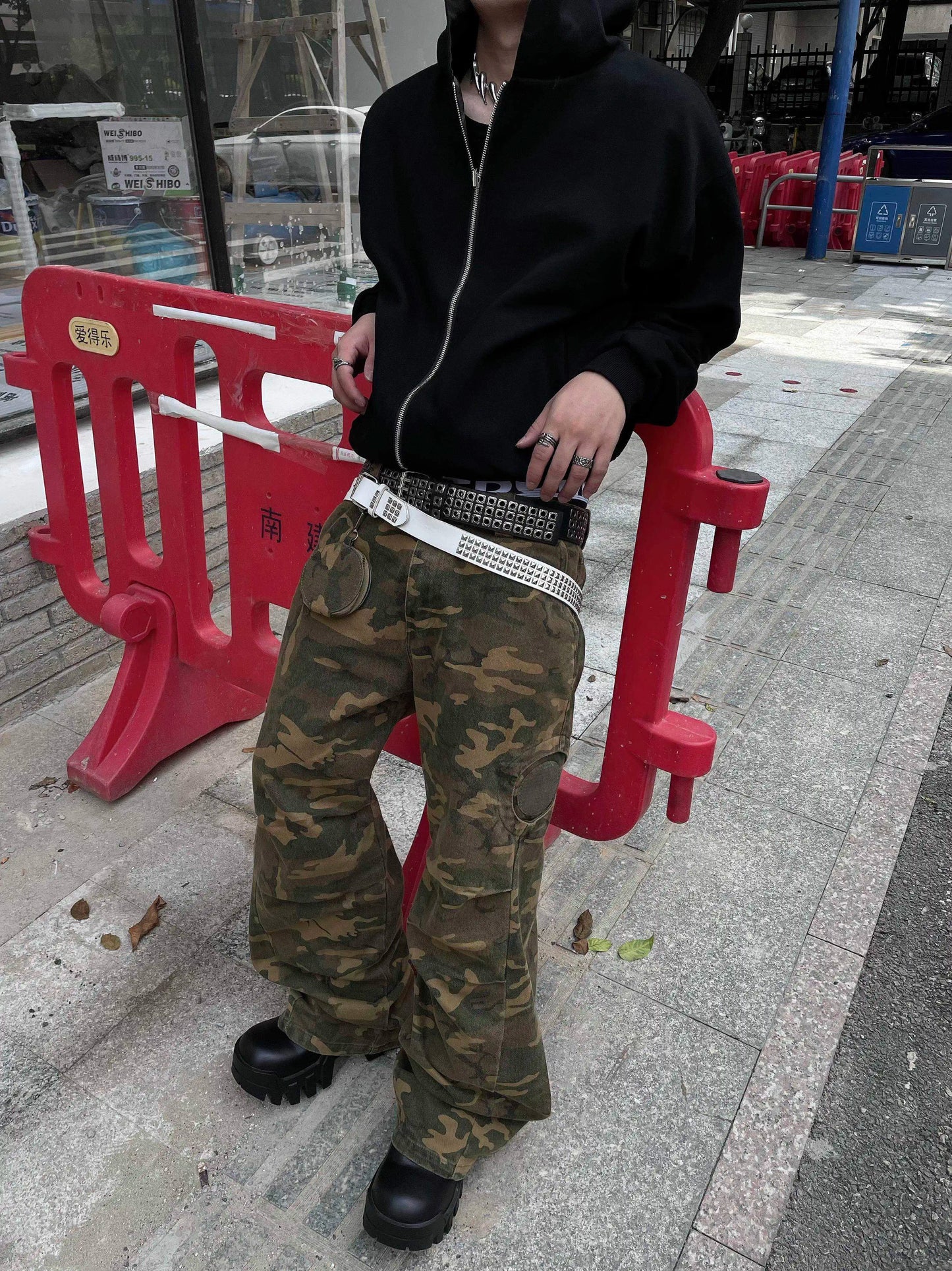 Camouflage Straight Cargo Pants WN9002