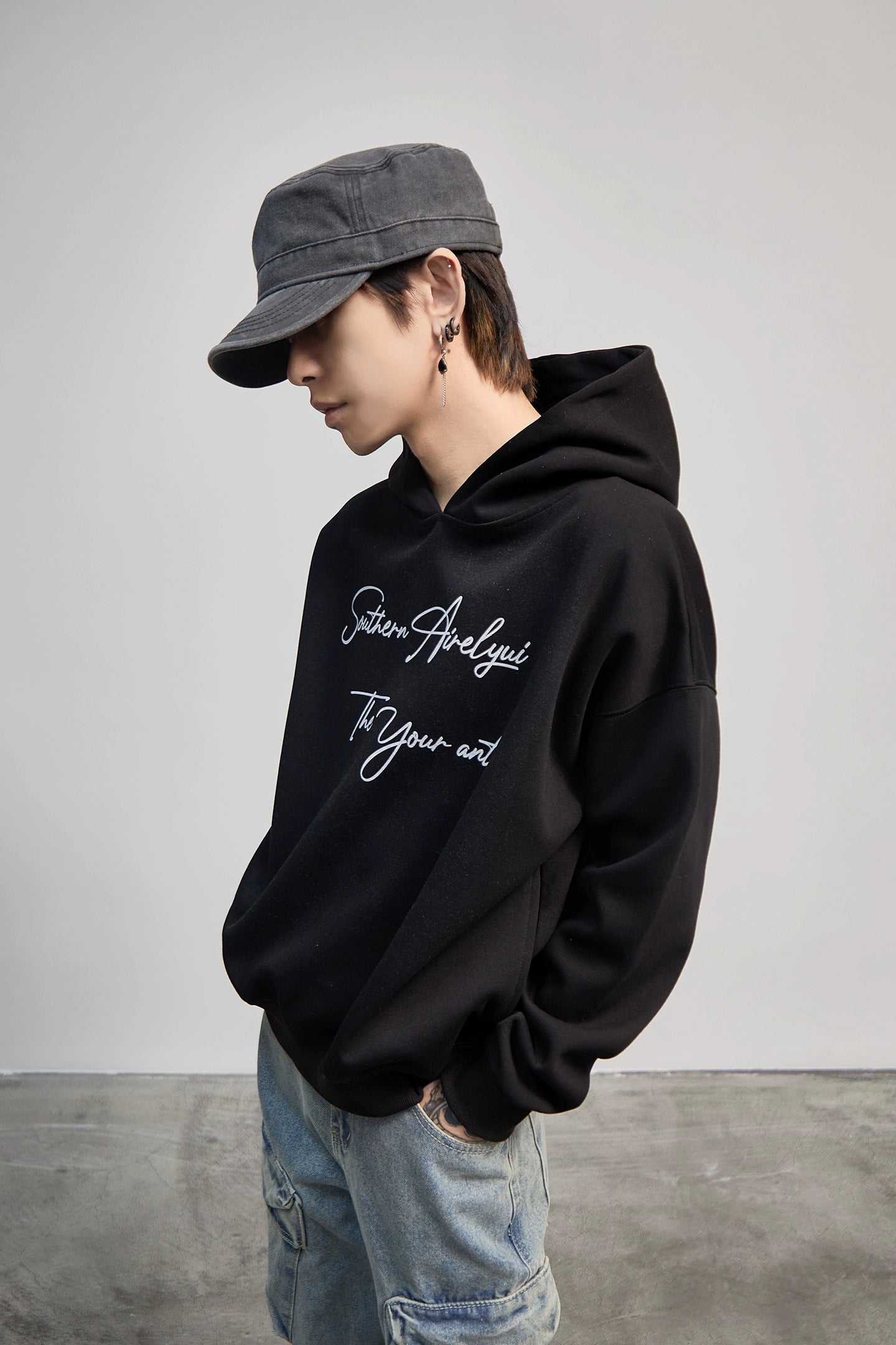 Letter Print Oversize Hoodie WN21189