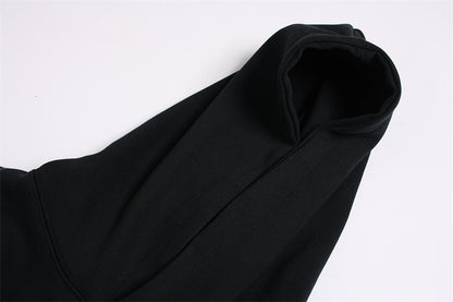 Cracked Letter Gradient Patchwork Hoodie WN11376