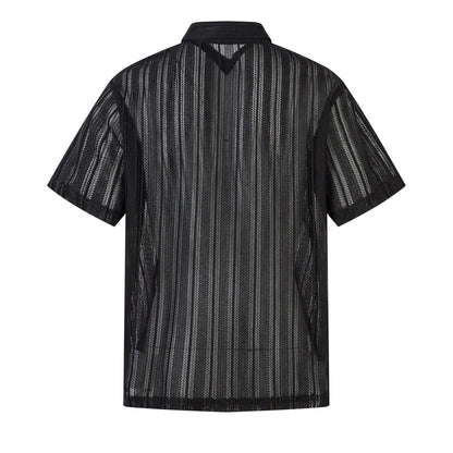 Hollow Lightweight Breathable Short Sleeve Shirt WN26847