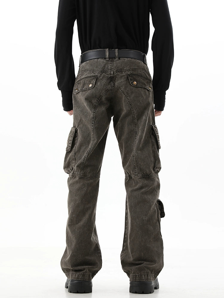 Multi-Pocket Straight Cargo Denim Jeans WN10512