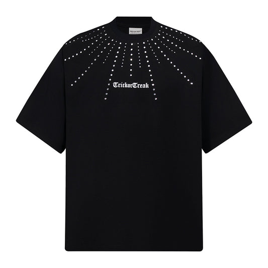 Rhinestone Starry Heavyweight Oversize Short Sleeve T-Shirt WN18528