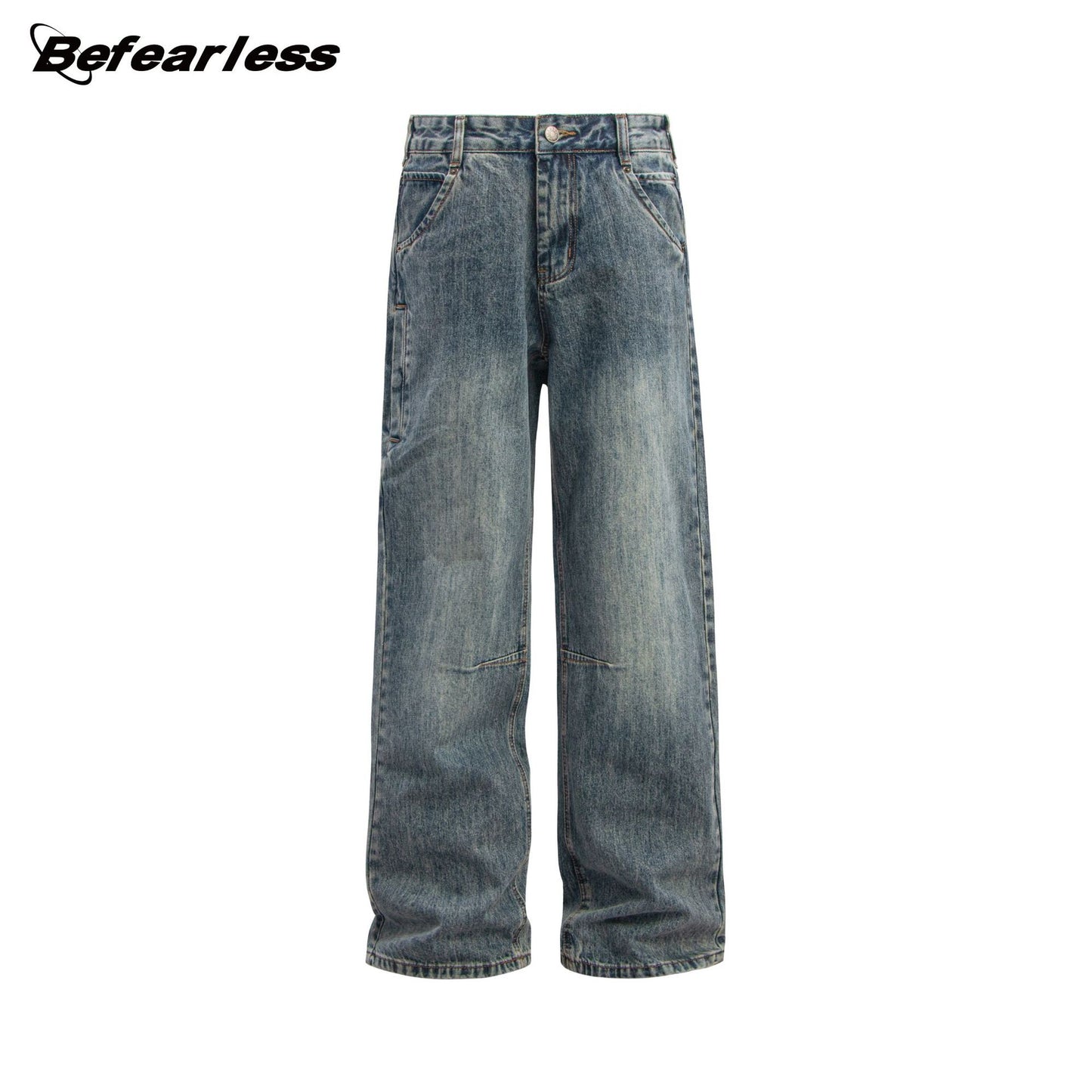 Washed Baggy Straight-Leg Jeans WN26397