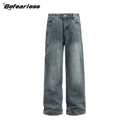 Washed Baggy Straight-Leg Jeans WN26397