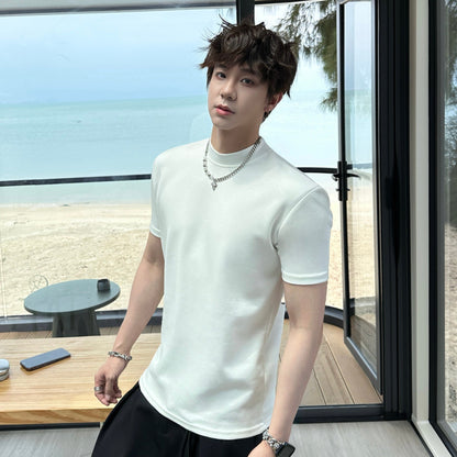 Shoulder-pad Slim Short Sleeve T-Shirt WN25216