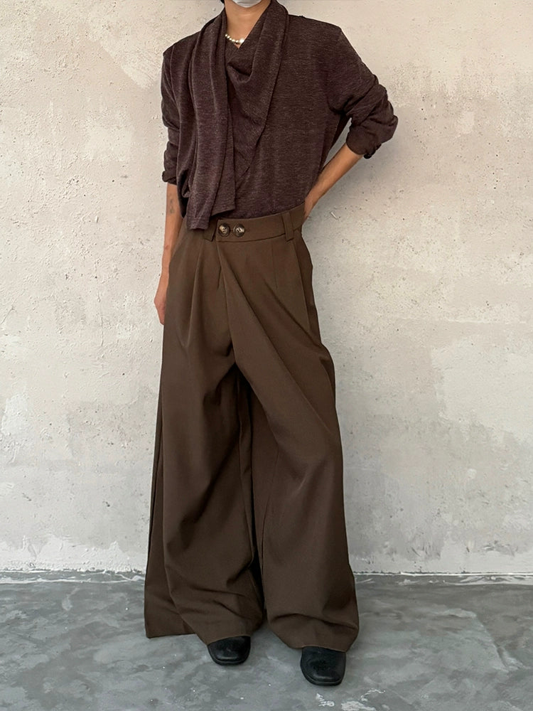 Minimalist Draping Wide Leg Trousers WN19961