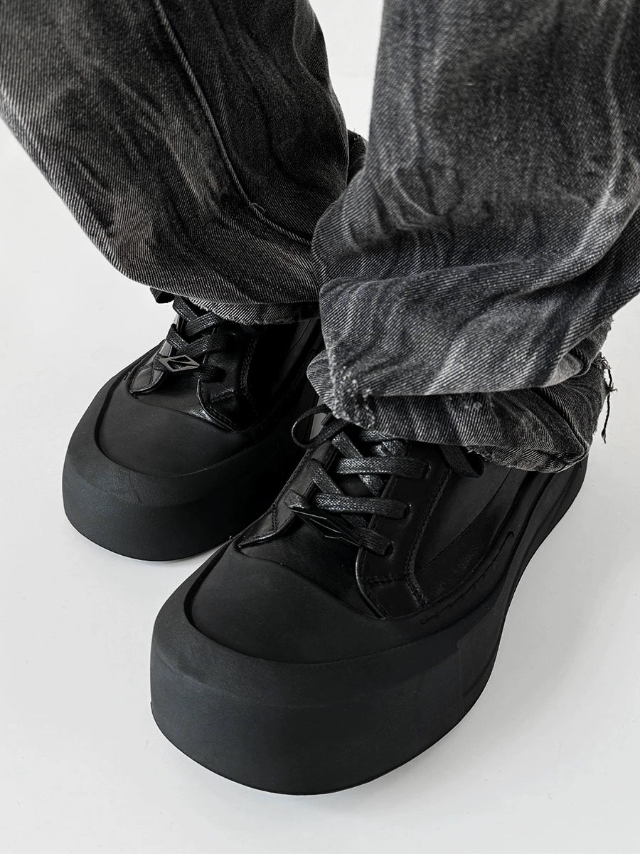 Canvas Round-Toe Derby-Inspired Flat Sneakers WN19121