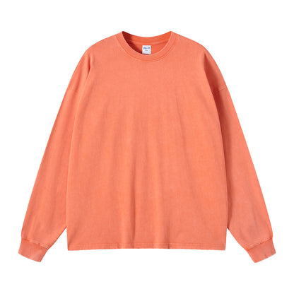 Oversize Heavyweight Damage Washed Long-sleeve T-shirt WN6608