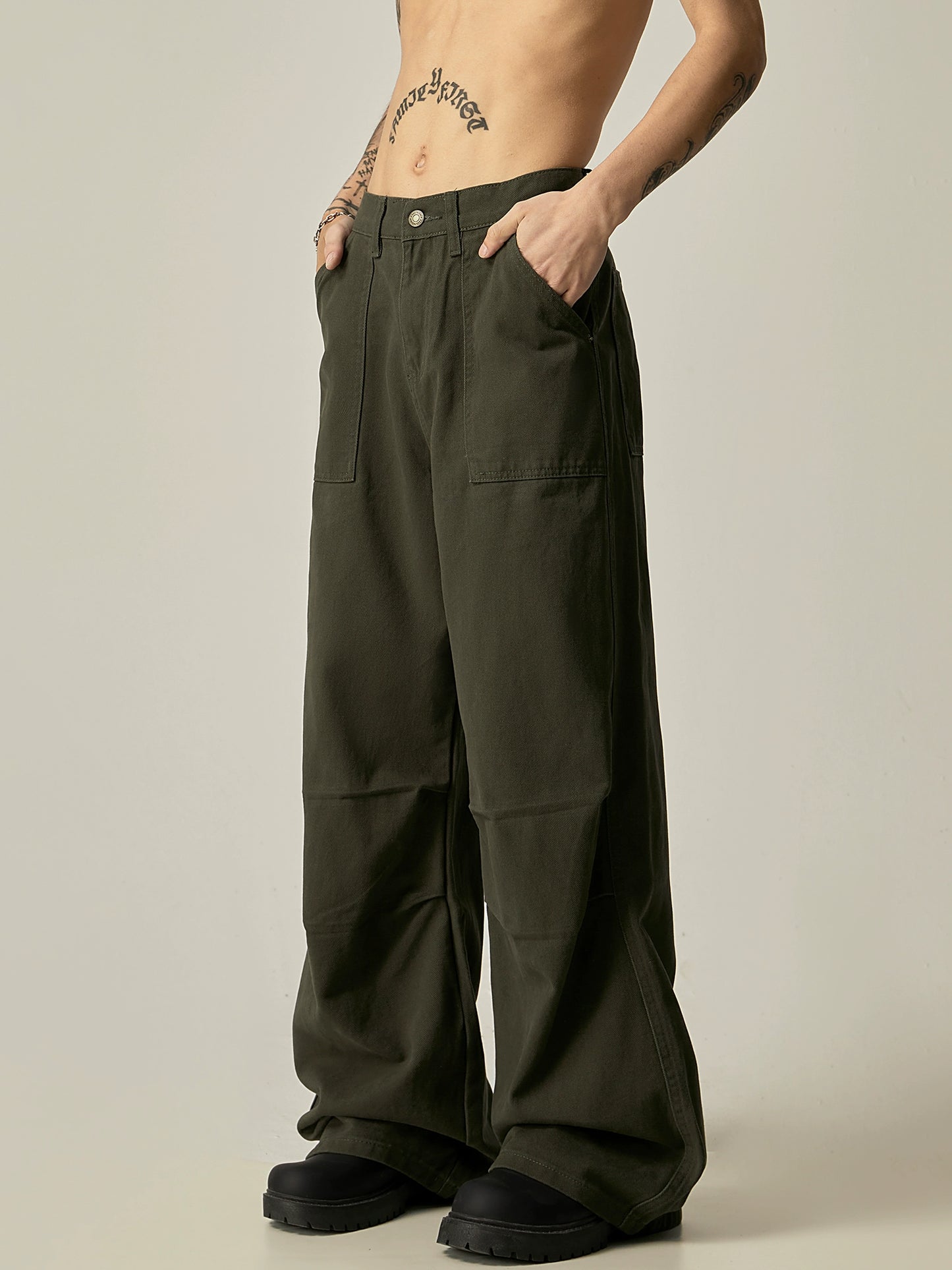 Pleats Design Paratrooper Pants WN8983