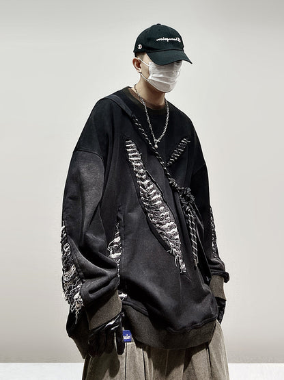 Damage Cutout Oversize Long Sleeve T-Shirt WN24028