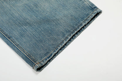 Washed Whisker Wide Leg Denim Jeans WN26037