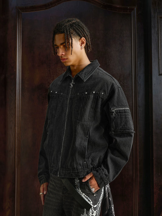 Hollow-Out Frayed Denim Jacket WN12022