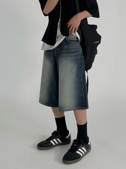 Washed Wide Leg Half Pants WN20247