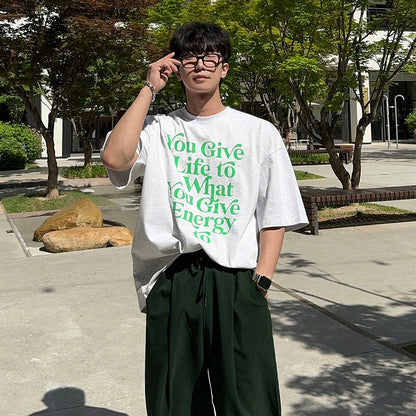 Letter Print Oversize Short Sleeve T-Shirt WN20256