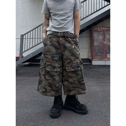 Camouflage Multi Pocket Cargo Half Pants WN18815