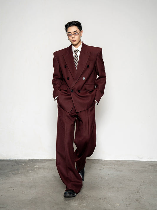 Wide Shoulder Tailored Jacket & Trousers Setup WN20881