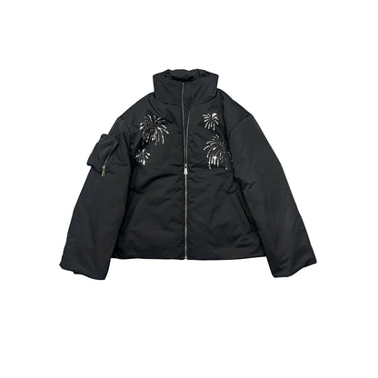 Fireworks Beadwork Embroidery Puffuer Jacket WN18971