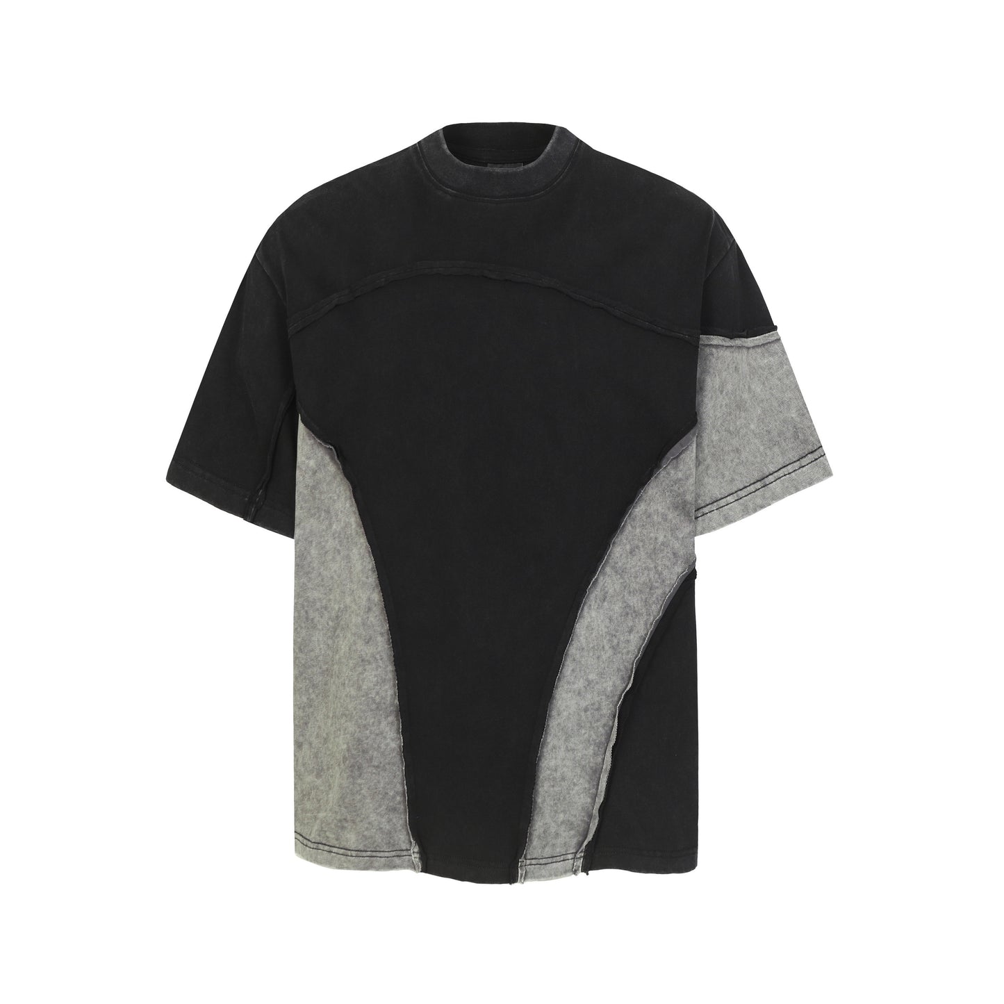 Oversize Asymmetrical Patchwork T-Shirt WN24438