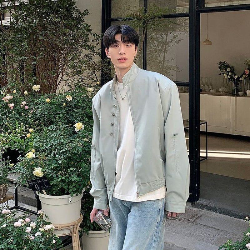 Button Standing-Collar Jacket WN25014