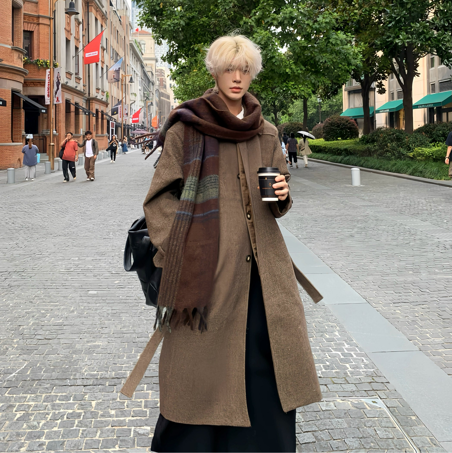 Shoulder-Pad Oversize Thick Coat WN19895