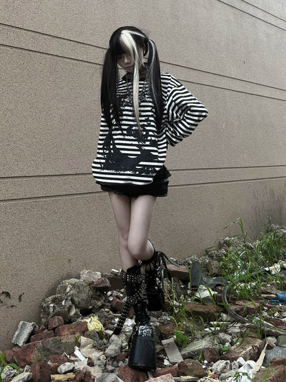 Portrait Stripe Long Sleeve T-Shirt WN20906