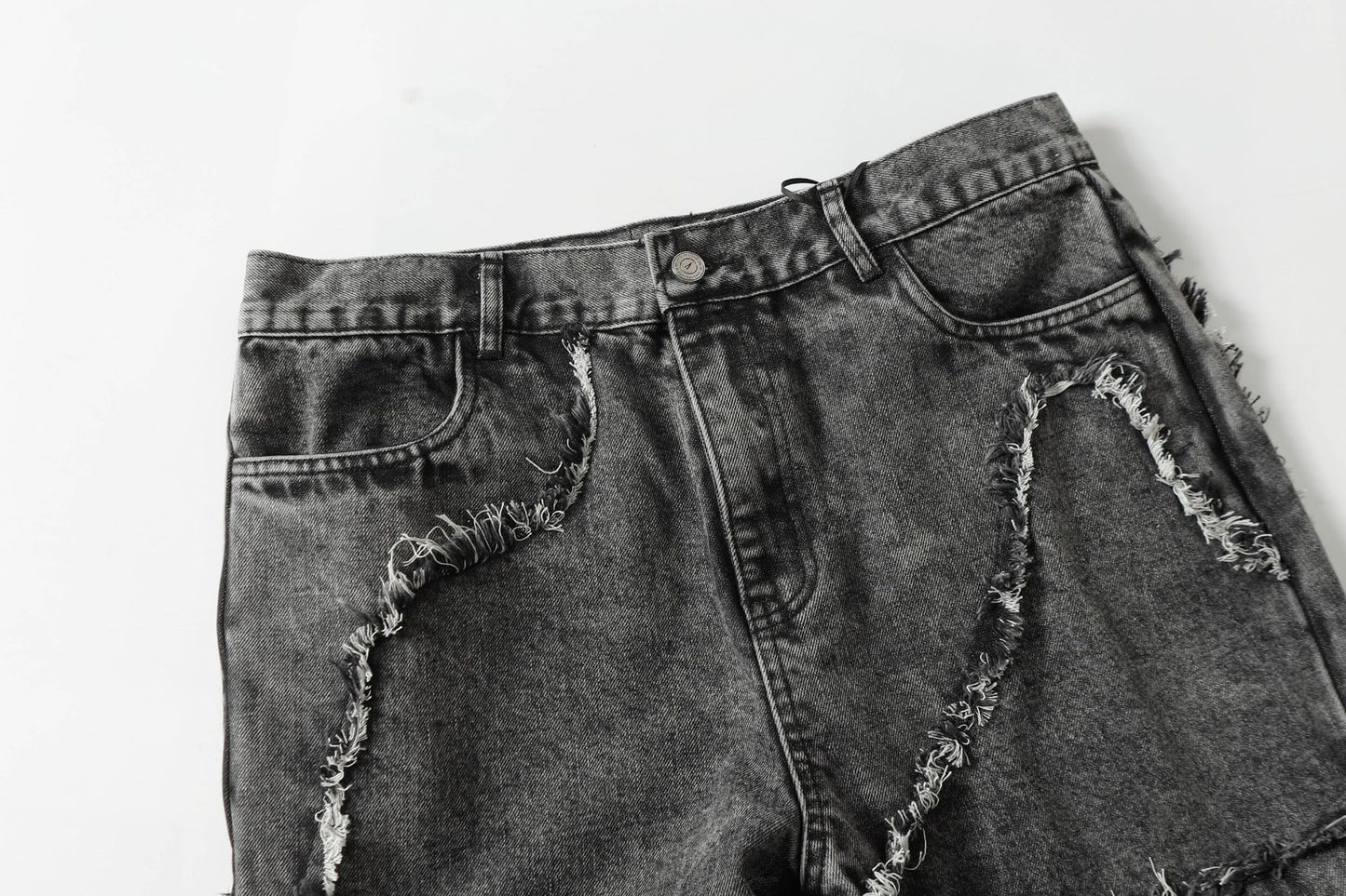 Raw Hem Wash Flare Denim Jeans WN16192