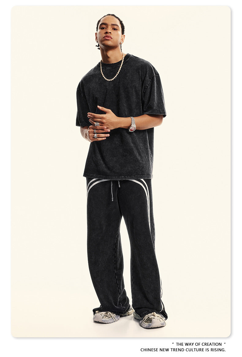 Damage Wash Round Neck Short Sleeve T-Shirt WN6060