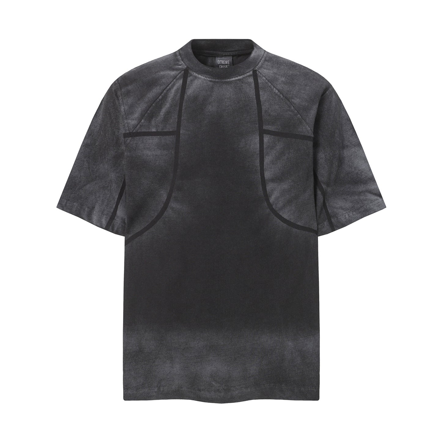 Washed Deconstructed Line Oversize Short Sleeve T-Shirt WN26901