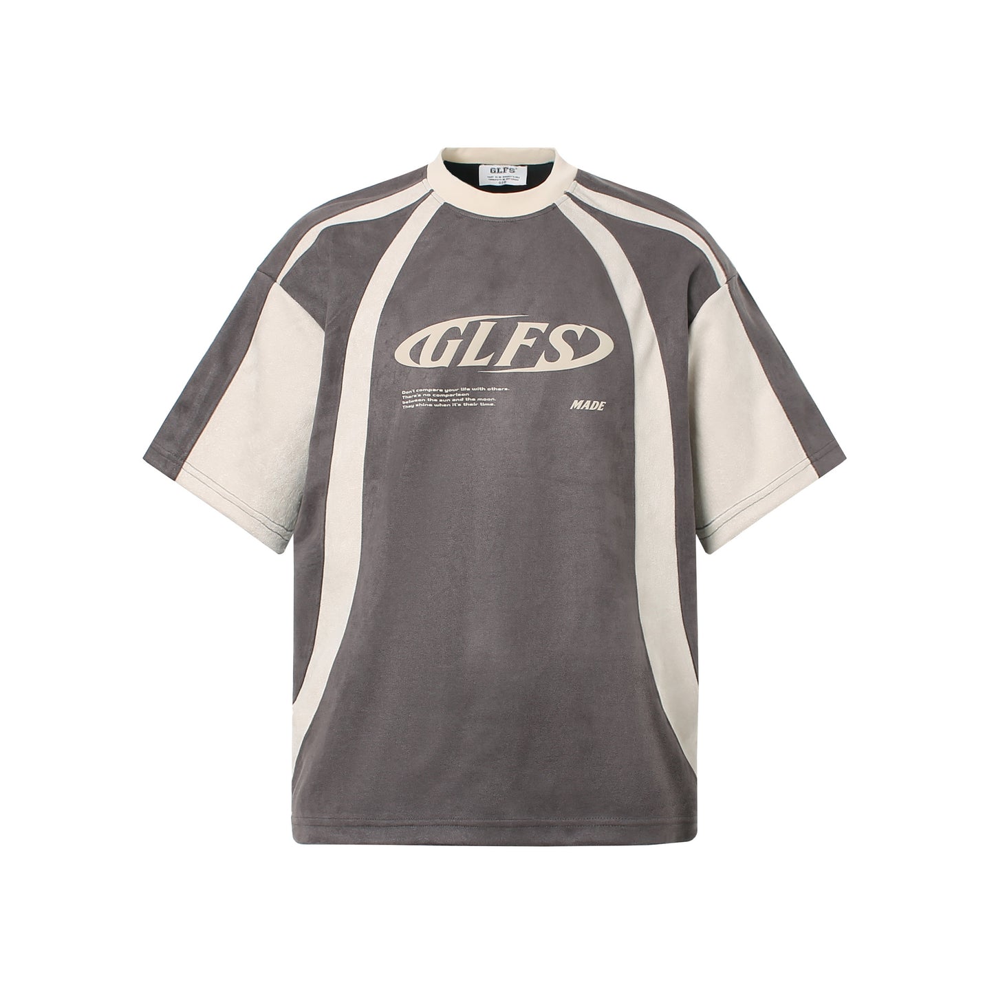Color Block Panel Letter Print Short Sleeve T-Shirt WN26035