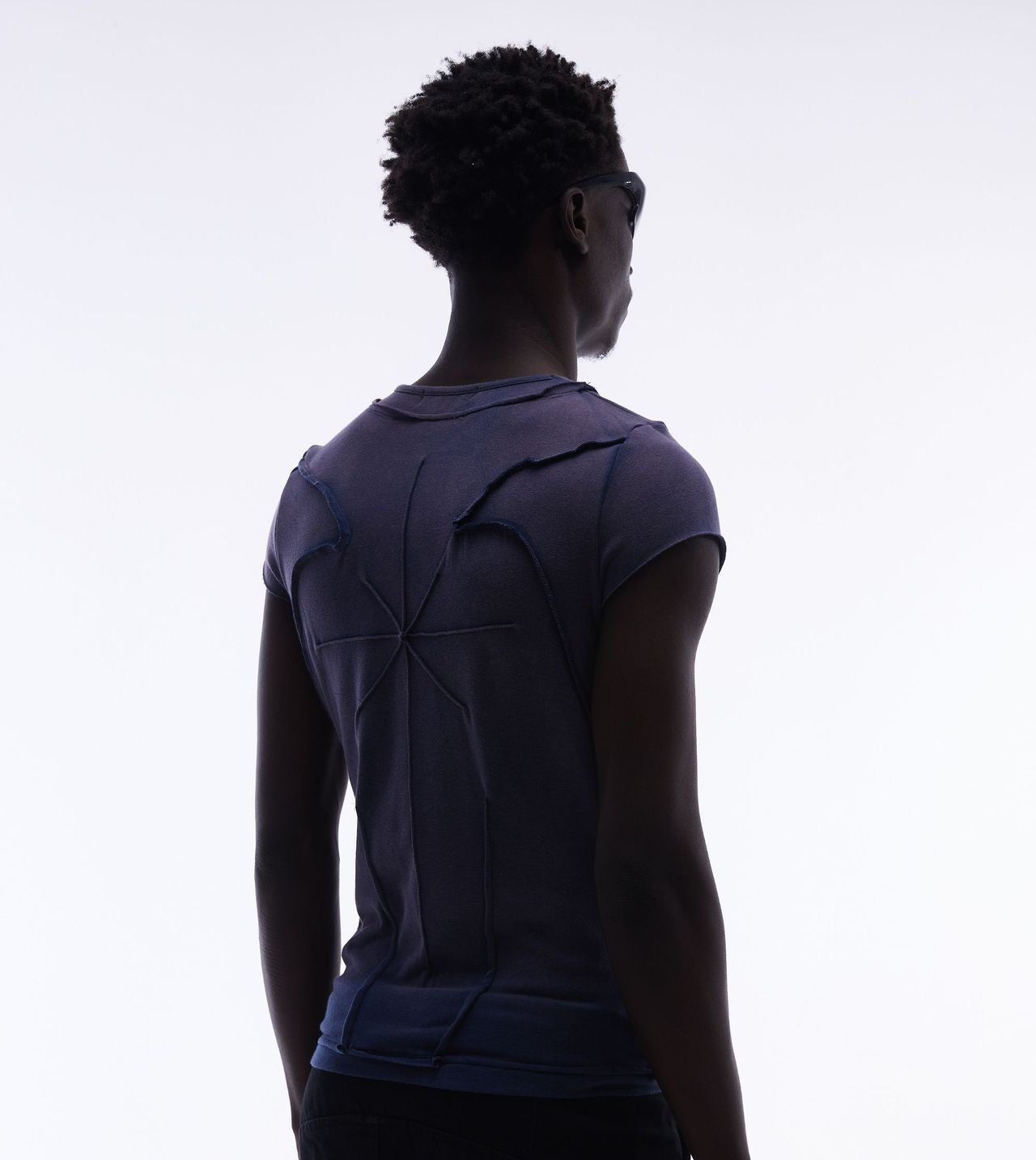 Washed Deconstruction Layered Short Sleeve T-Shirt WN25810