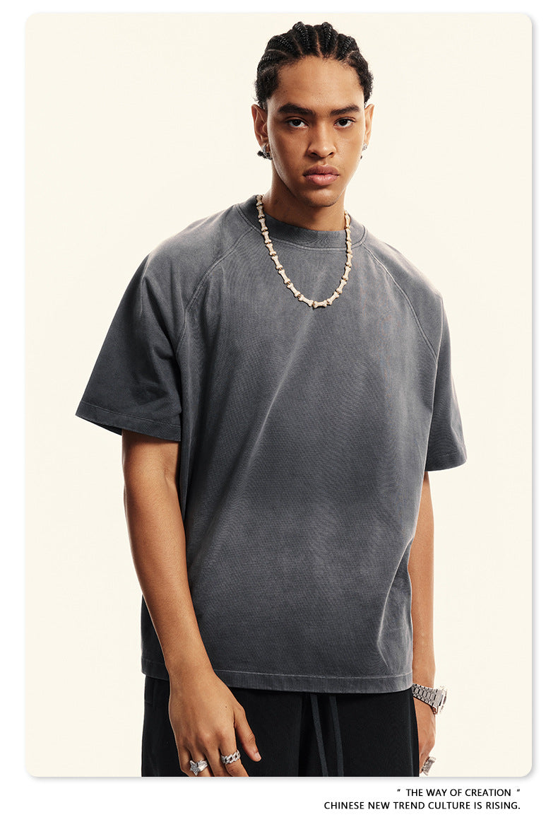 Washed Gradient Raglan Sleeve T-Shirt WN6065