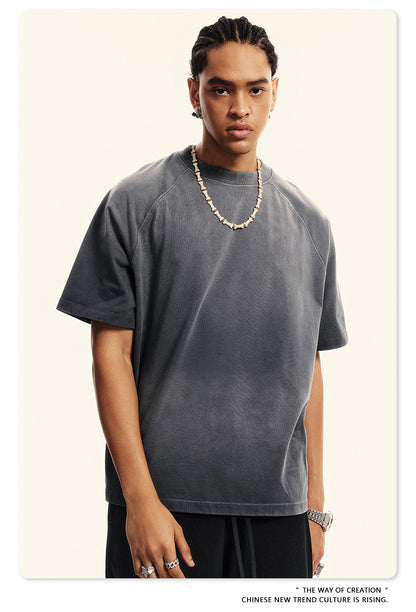 Washed Gradient Raglan Sleeve T-Shirt WN6065