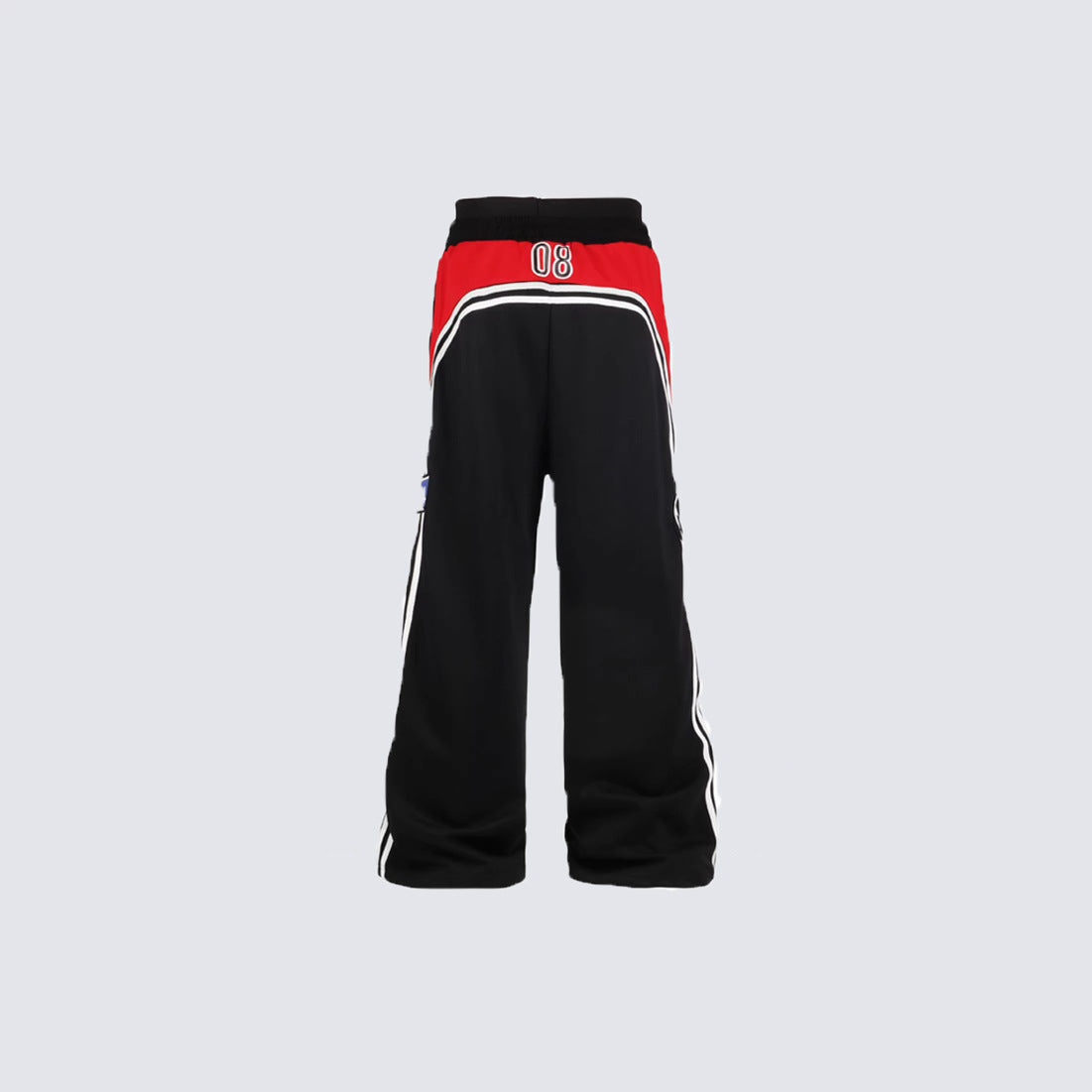 Number Print Side-Stripe Wide Leg Sweatpants WN27939