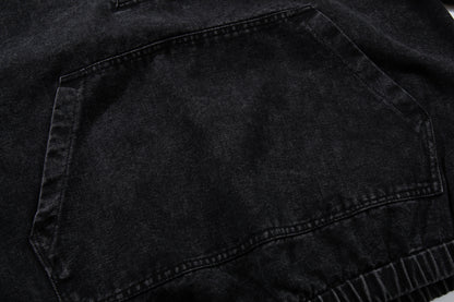 Heavyweight Washed Metal Buckle Hooded Jacket WN23049