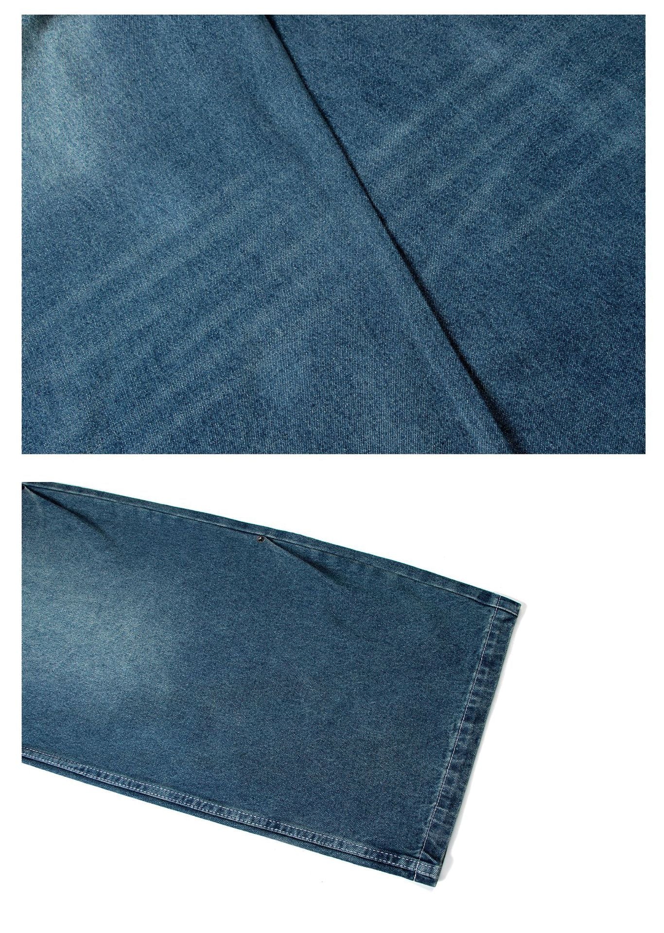 Washed Whisker Wide Leg Denim Jeans WN26186