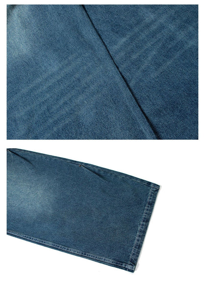 Washed Whisker Wide Leg Denim Jeans WN26186