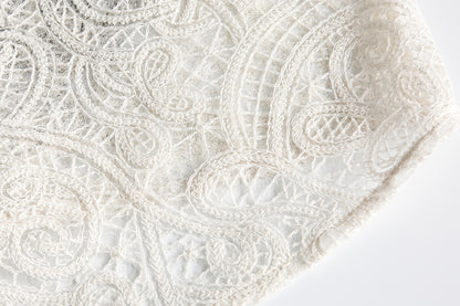 Graffiti Lace Cutout Short Sleeve Shirt WN16181