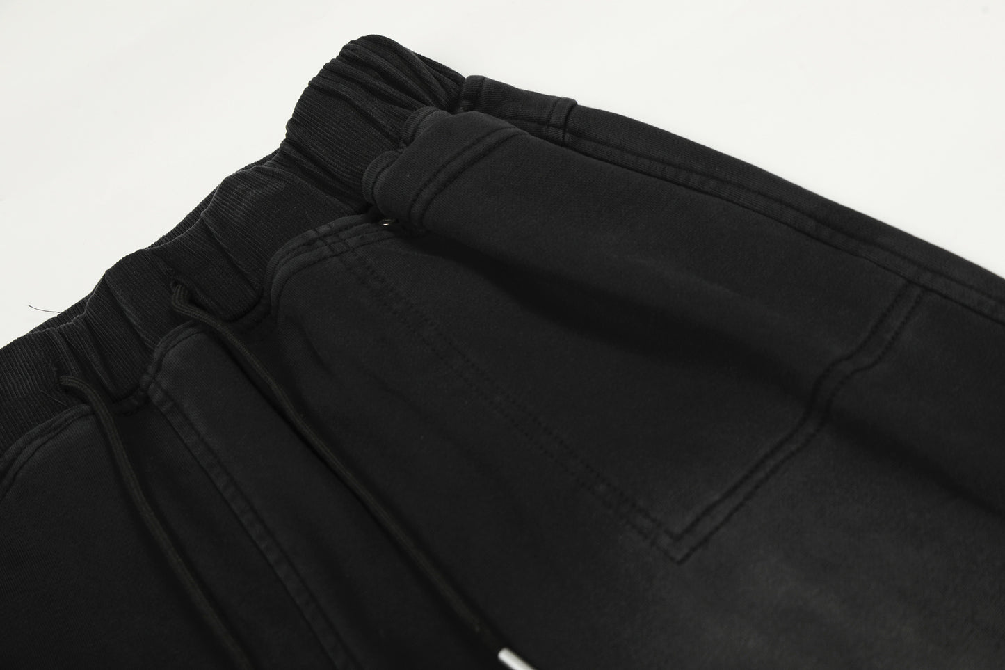 Washed Damage Drawstring Wide Leg Sweatpants WN25446