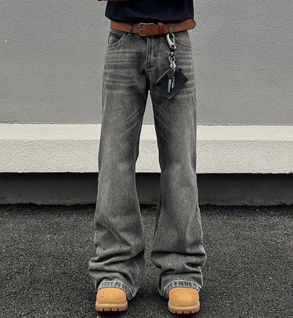 Washed Flare Denim Jeans WN19469