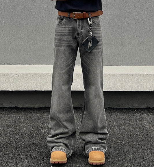 Washed Flare Denim Jeans WN19469