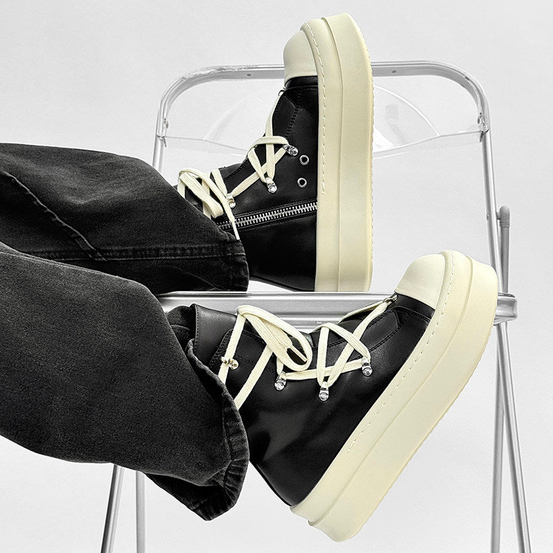 Rope Lace High-Top Chunky Sole Boots WN24564