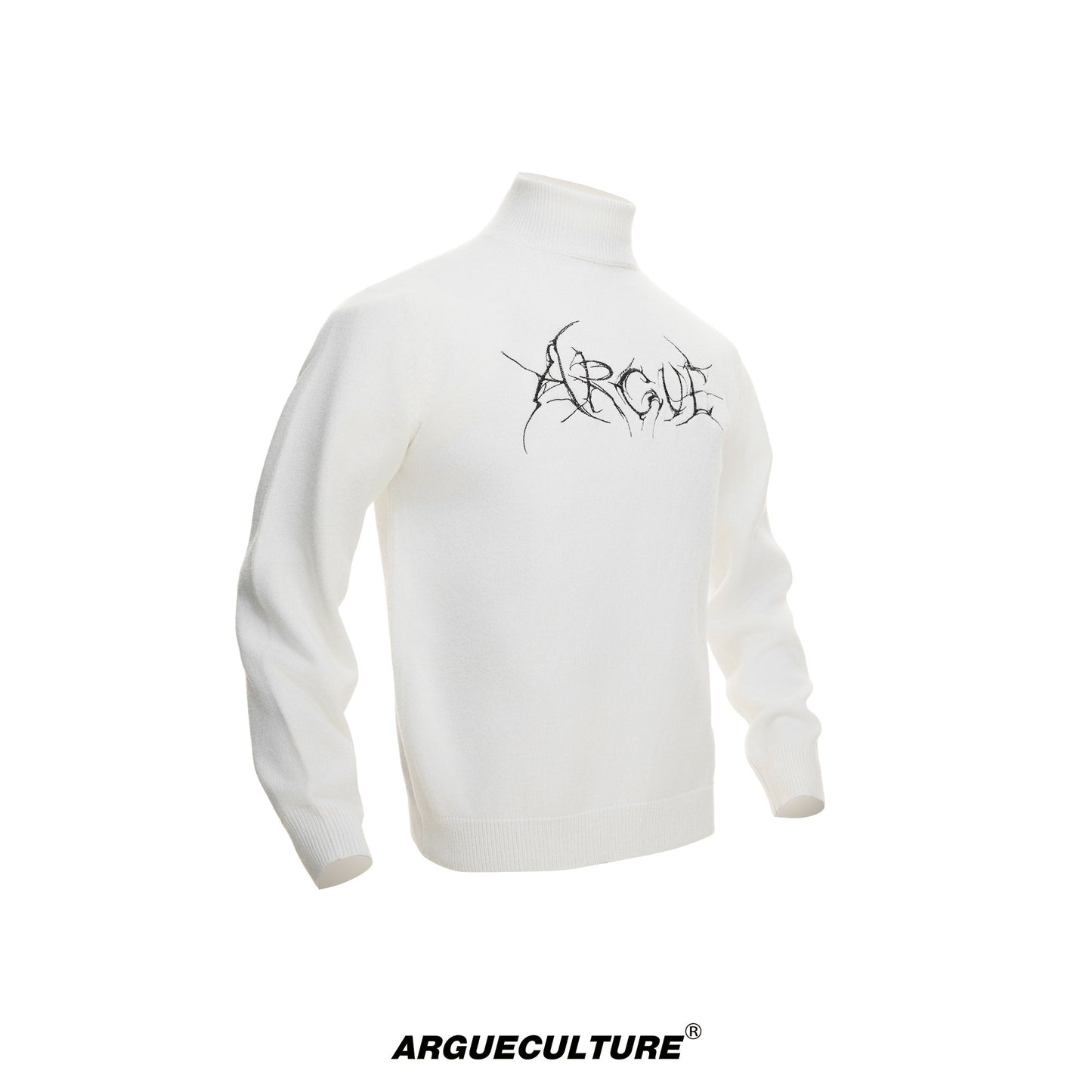 Modal Wool Semi-High-Neck Knit Sweater WN23326