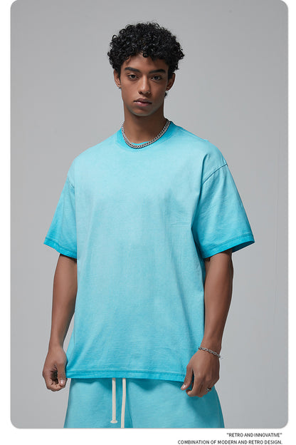 Vintage Dyed Oversize Short-sleeve T-shirt & Vintage Dyed Short Sweatpants Setup WN6642