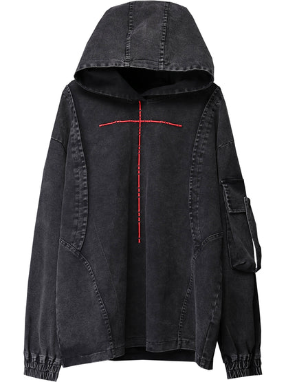 Damage Wash Deconstruct Denim Hoodie WN22429