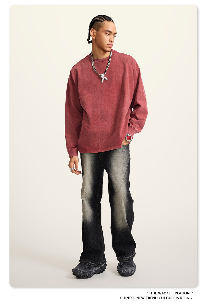 Oversize Washed Long-sleeve t-shirt WN6053