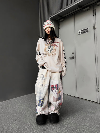 Waffle Oversize Long Sleeve T-Shirt WN24196